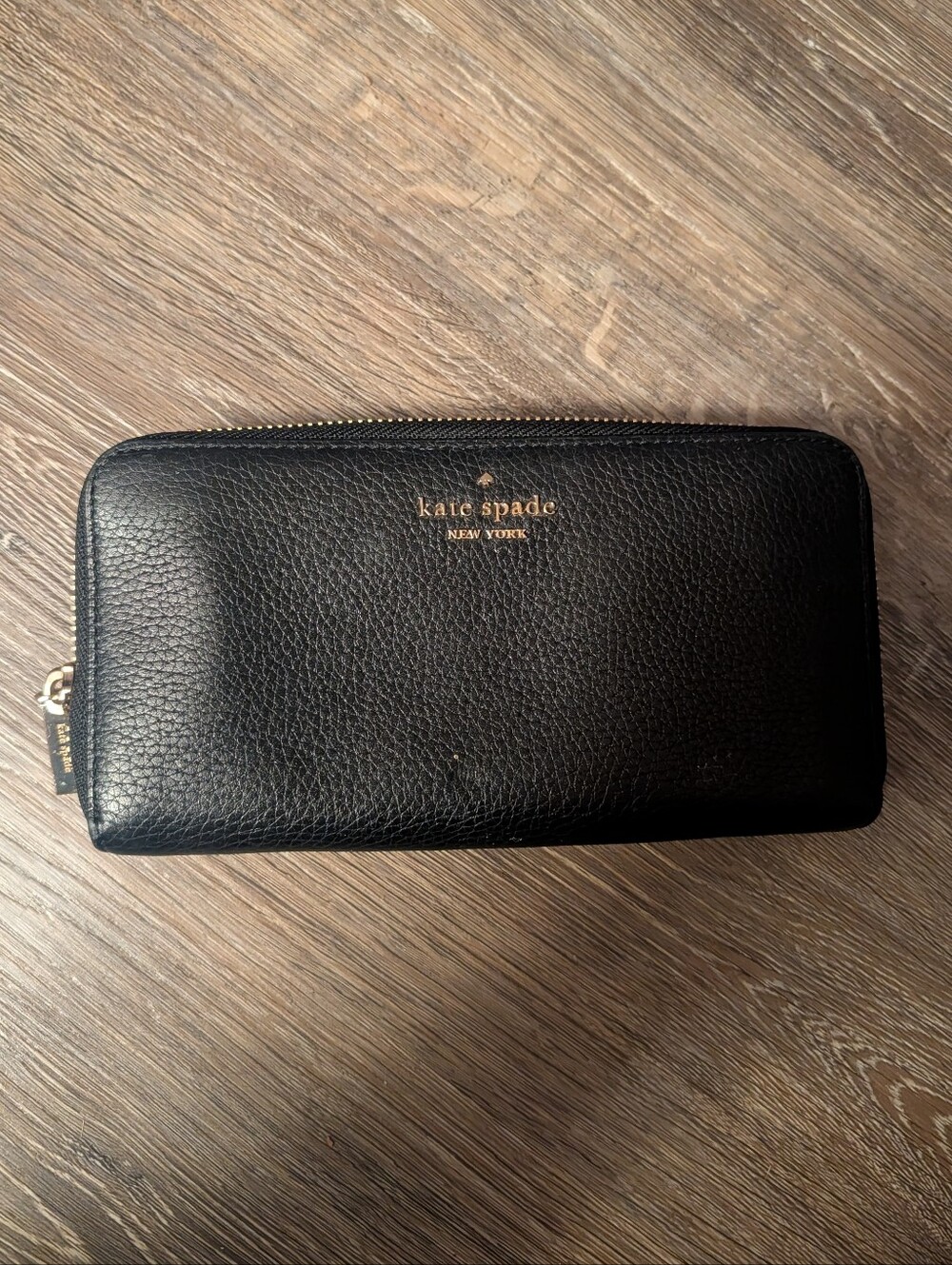 Kate Spade Black Pebbled Leather Wallet